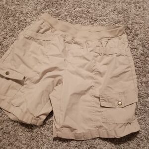 Women's Beige Cargo Shorts